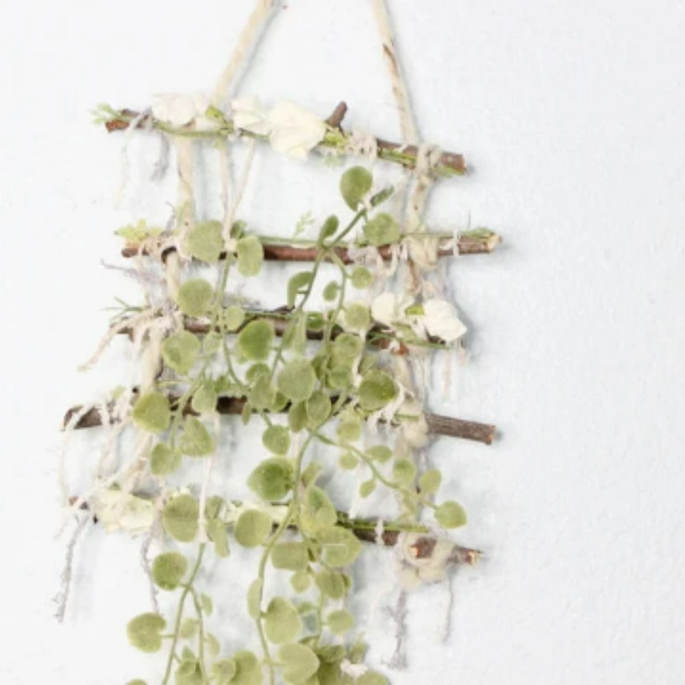 Fairy Floral Ladder Wall Art - Plant Wall Hanging - Boho Farmhouse Decor - Picture 3 of 4